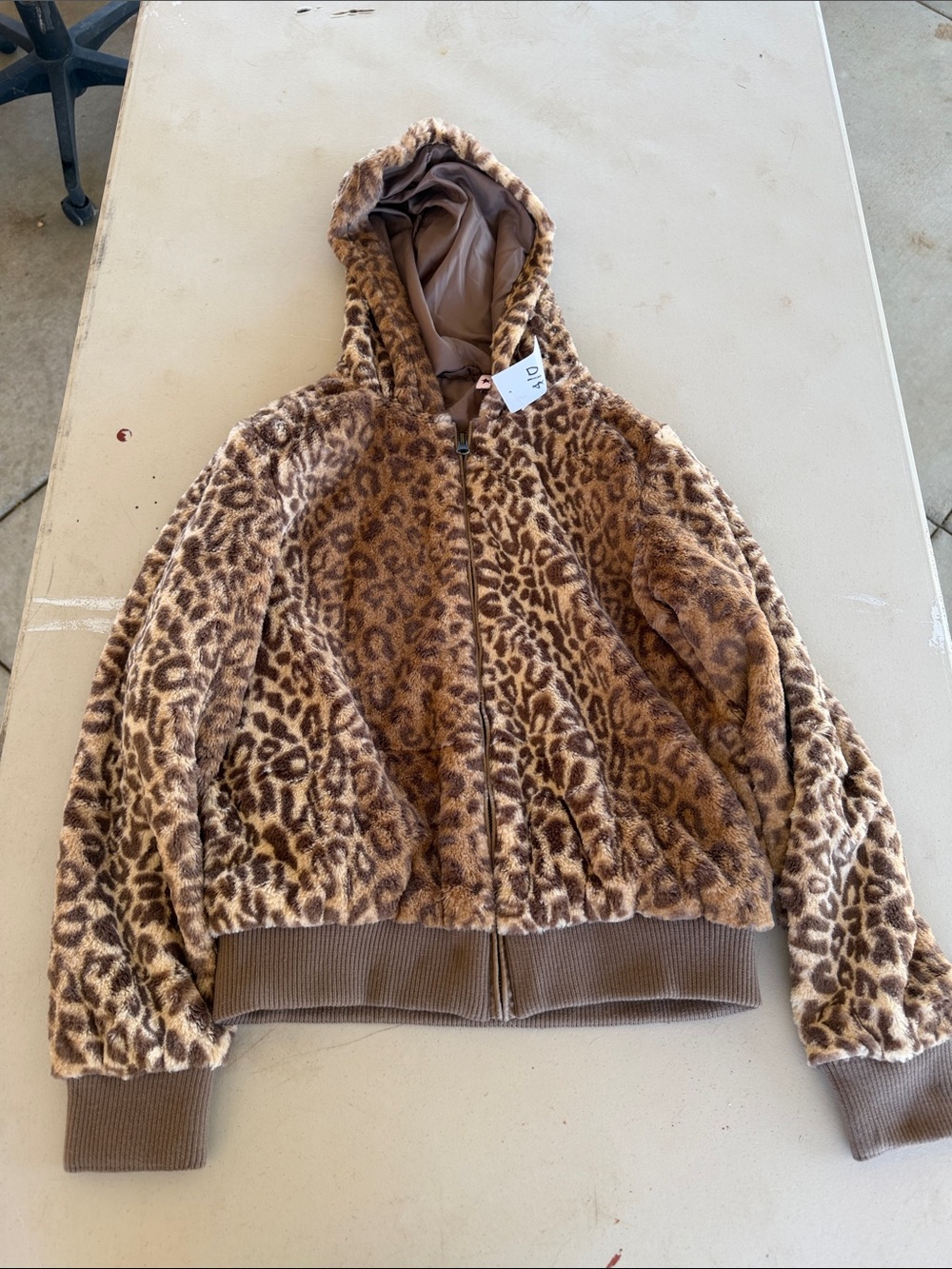 Stella Star Leopard Print Faux-Fur Hooded Jacket for Kids